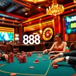 Experience the thrill of high-stakes play at fa88 casino, featuring luxurious tables, poker chips, and roulette wheels.