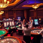 Enthusiastic players at luxury games with vibrant slot machines at https://789ff.biz/, capturing the thrill of casino gambling.