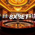 Experience the thrills at Nhà Cái 8XBET with a dynamic casino scene featuring roulette, poker, and vibrant slot machines.