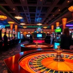 Experience the thrilling atmosphere at TV88 casino, where players engage with exciting slot machines and roulette tables.