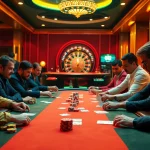 Players engaging with poker at the casino table in e28, emphasizing excitement and strategy.