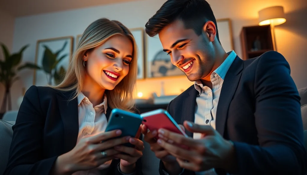 Engaging sexting AI moments captured in a playful couple's intimate setting.