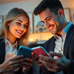 Engaging sexting AI moments captured in a playful couple's intimate setting.