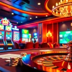 Players enjoying a thrilling game at Nhà cái Go8 casino, showcasing vibrant slots and roulette excitement.