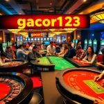 Experience the thrill of gacor123 at a vibrant casino with roulette and dice games.